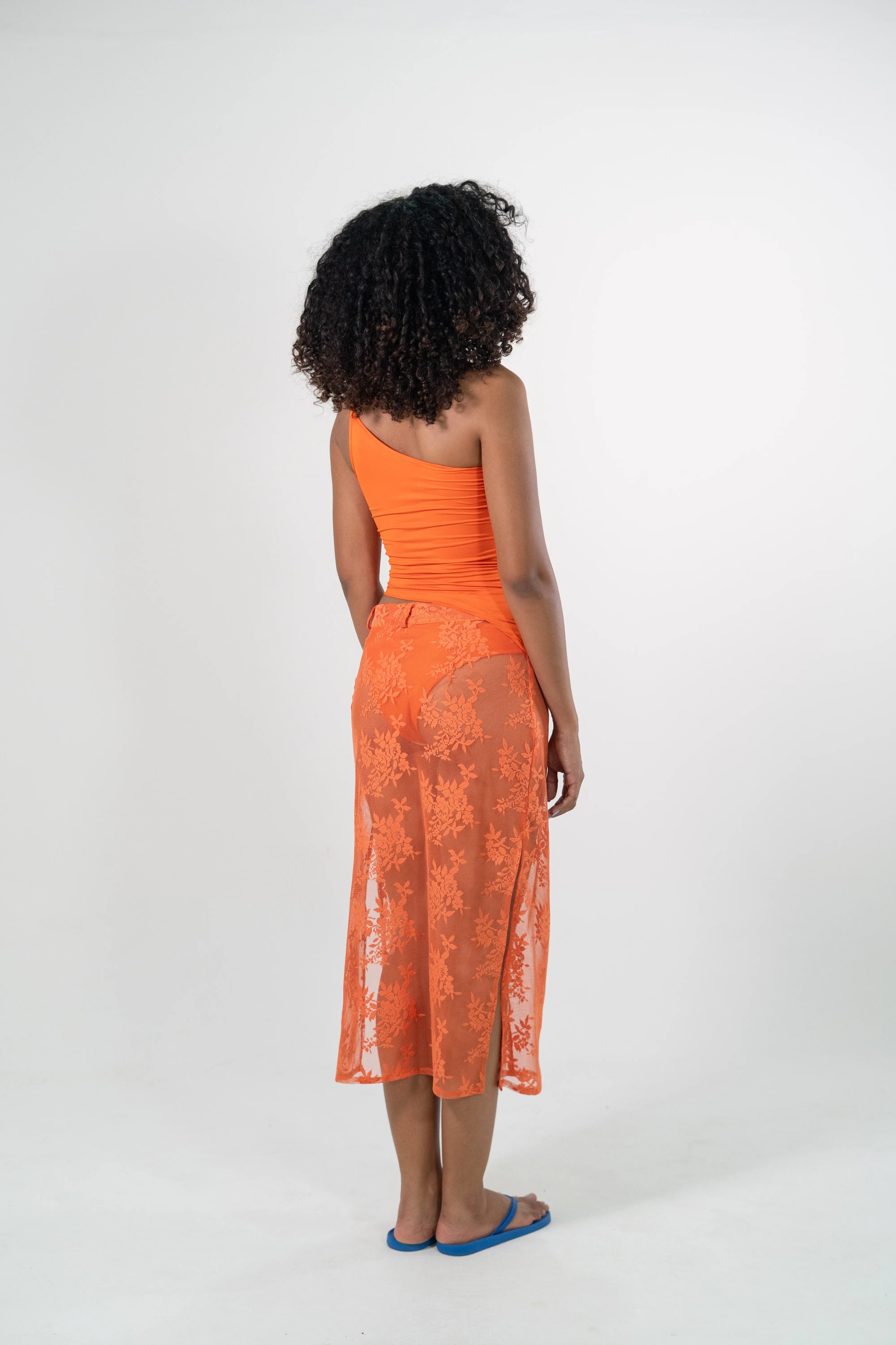 Falda de Encaje Papaya