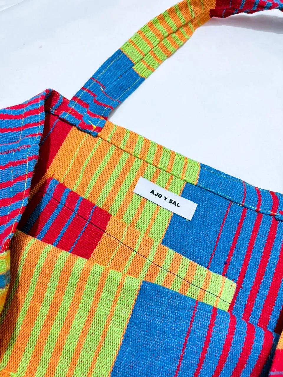 Tote Bag Caribe Triángulos multicolor Vertical